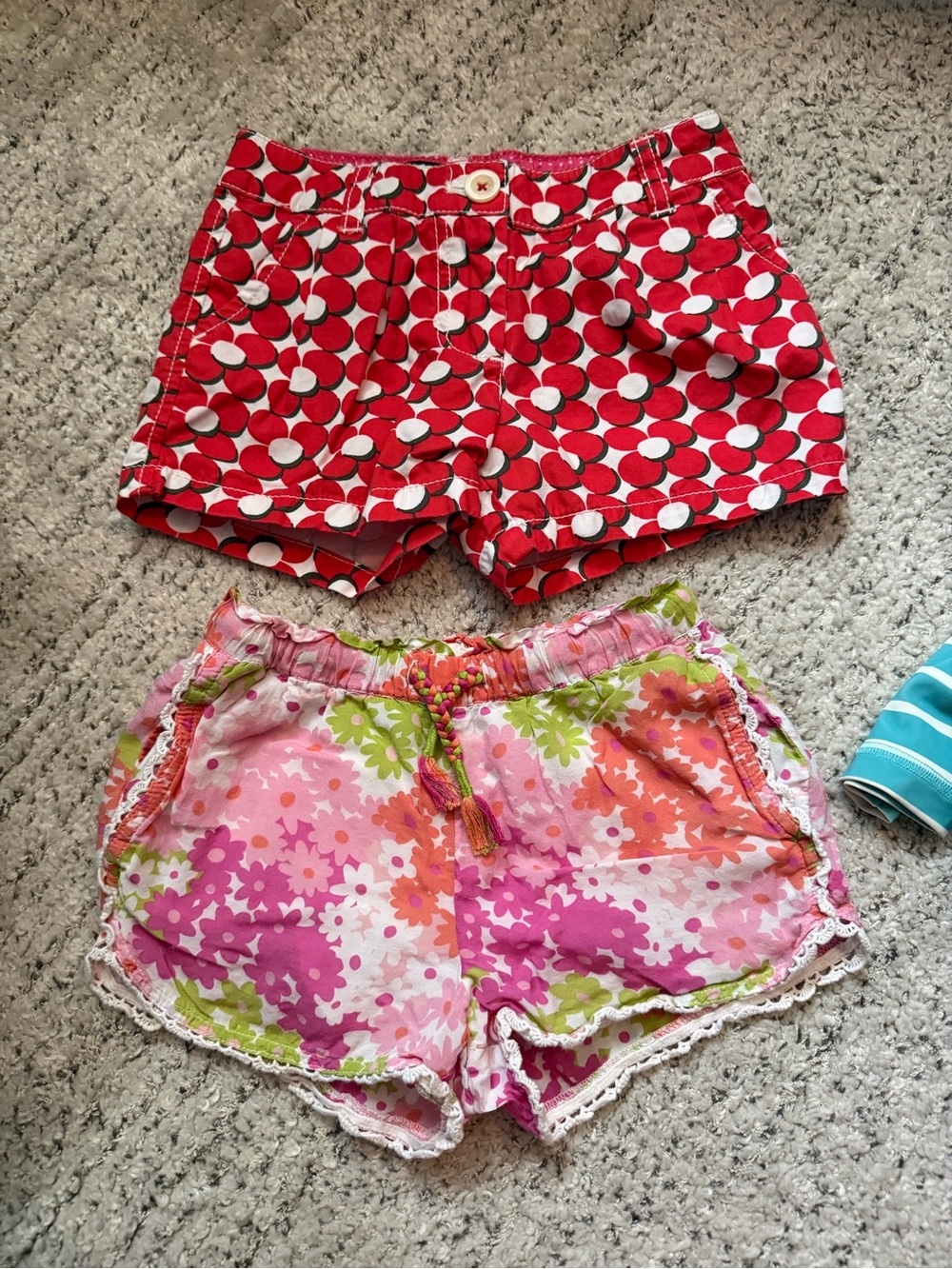 Mini Boden Red Polka Dot Shorts & Pink Floral Shorts bundle lot size 5 Euc